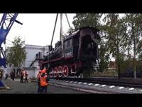 Установка паровоза на стоянку у музея локомотивного депо
